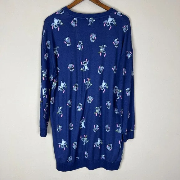 Disney Lilo & Stitch Pajama Set Womens Medium Sleep Shirt Dress Shorts Sleepwear - Picture 3 of 16